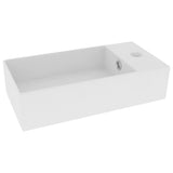 NNEVL Bathroom Sink with Overflow Ceramic Matt White