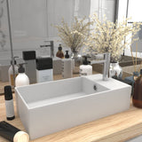 NNEVL Bathroom Sink with Overflow Ceramic Matt White