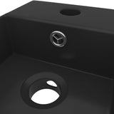 NNEVL Bathroom Sink with Overflow Ceramic Matt Black