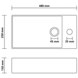 NNEVL Bathroom Sink with Overflow Ceramic Matt Black