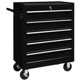 NNEVL Workshop Tool Trolley with 5 Drawers Black