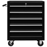 NNEVL Workshop Tool Trolley with 5 Drawers Black