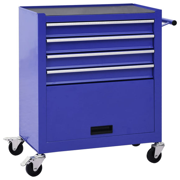 NNEVL Tool Trolley with 4 Drawers Steel Blue