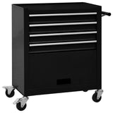 NNEVL Tool Trolley with 4 Drawers Steel Black