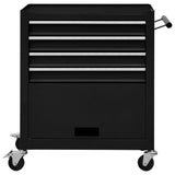 NNEVL Tool Trolley with 4 Drawers Steel Black