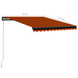 NNEVL Manual Retractable Awning 300x250 cm Orange and Brown