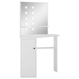 NNEVL Corner Dressing Table Make-up Table with LED Light White