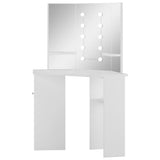 NNEVL Corner Dressing Table Make-up Table with LED Light White