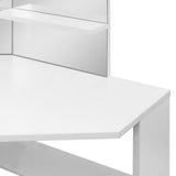 NNEVL Corner Dressing Table Make-up Table with LED Light White