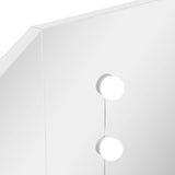 NNEVL Corner Dressing Table Make-up Table with LED Light White