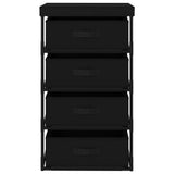 NNEVL Storage Rack with 4 Fabric Baskets Steel Black