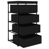 NNEVL Storage Rack with 4 Fabric Baskets Steel Black