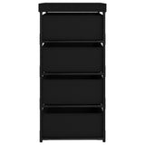 NNEVL Storage Rack with 4 Fabric Baskets Steel Black
