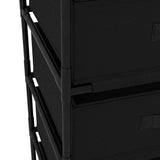 NNEVL Storage Rack with 4 Fabric Baskets Steel Black