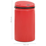 NNEVL Automatic Sensor Dustbin 50 L Carbon Steel Red