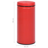 NNEVL Automatic Sensor Dustbin 80 L Carbon Steel Red
