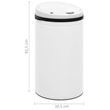 NNEVL Automatic Sensor Dustbin 50 L Carbon Steel White