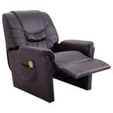 NNEVL Massage Recliner Chair Brown Faux Leather