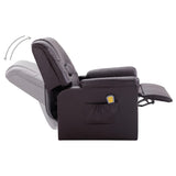 NNEVL Massage Recliner Chair Brown Faux Leather