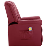 NNEVL Massage Recliner Chair Wine Red Faux Leather