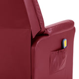 NNEVL Massage Recliner Chair Wine Red Faux Leather