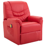 NNEVL Massage Recliner Chair Red Faux Leather
