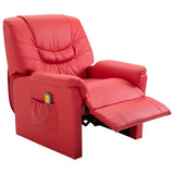 NNEVL Massage Recliner Chair Red Faux Leather