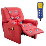 NNEVL Massage Recliner Chair Red Faux Leather