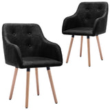 NNEVL Dining Chairs 2 pcs Black Fabric