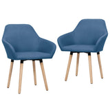 NNEVL Dining Chairs 2 pcs Blue Fabric