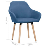 NNEVL Dining Chairs 2 pcs Blue Fabric