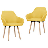 NNEVL Dining Chairs 2 pcs Yellow Fabric