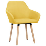 NNEVL Dining Chairs 2 pcs Yellow Fabric