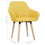 NNEVL Dining Chairs 2 pcs Yellow Fabric