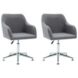 NNEVL 2x Swivel Dining Chairs Light Grey Fabric
