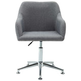 NNEVL 2x Swivel Dining Chairs Light Grey Fabric