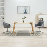 NNEVL 2x Swivel Dining Chairs Light Grey Fabric