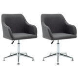NNEVL 2x Swivel Dining Chairs Dark Grey Fabric