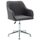 NNEVL 2x Swivel Dining Chairs Dark Grey Fabric
