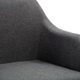 NNEVL 2x Swivel Dining Chairs Dark Grey Fabric