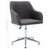NNEVL 2x Swivel Dining Chairs Dark Grey Fabric