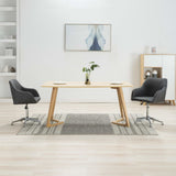 NNEVL 2x Swivel Dining Chairs Dark Grey Fabric