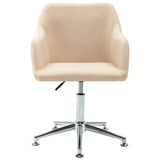 NNEVL 2x Swivel Dining Chairs Cream Fabric