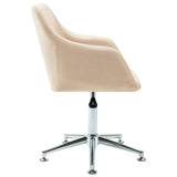 NNEVL 2x Swivel Dining Chairs Cream Fabric