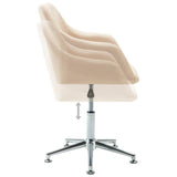 NNEVL 2x Swivel Dining Chairs Cream Fabric