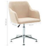 NNEVL 2x Swivel Dining Chairs Cream Fabric