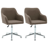 NNEVL 2x Swivel Dining Chairs Taupe Fabric