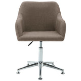 NNEVL 2x Swivel Dining Chairs Taupe Fabric