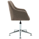 NNEVL 2x Swivel Dining Chairs Taupe Fabric