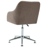 NNEVL 2x Swivel Dining Chairs Taupe Fabric